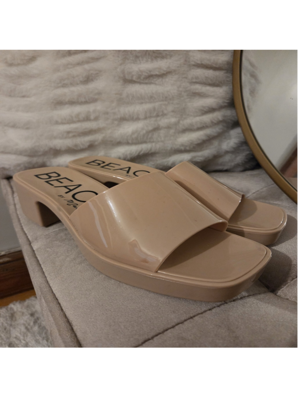 Women's Beach by Matisse Beige Platform Slide Sandals Size 9